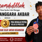 Putra Anggara Akbar Raih Juara 3 Kejuaraan Pencak Silat Antar Kecamatan Kota Jakarta Timur